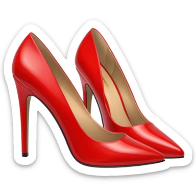 Red shiny Patent leather pumps sticker