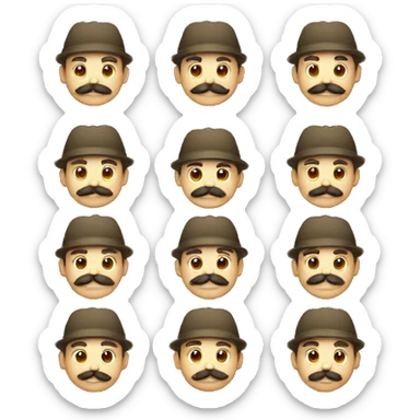 Tío guapo con bigote, con gorra de cumpleaños sticker