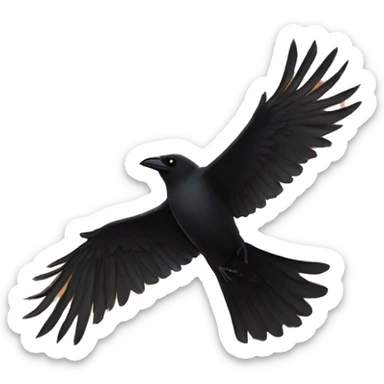 Crow flying in front of the sun sticker