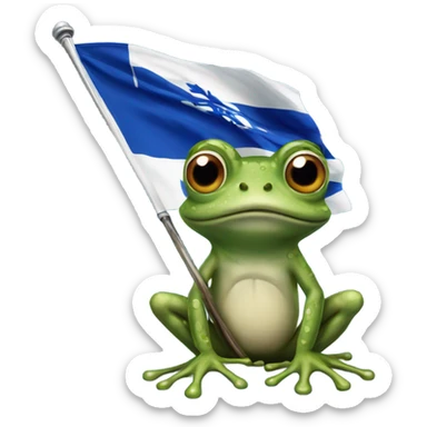 Frog with Quebec flag sticker