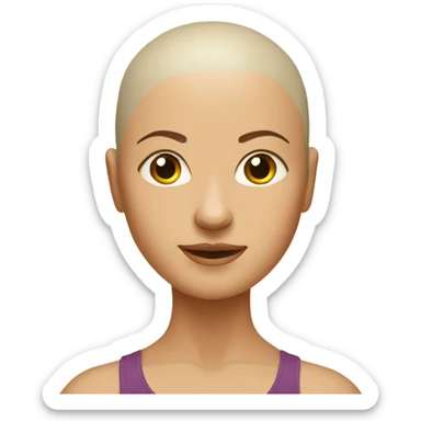 The image of a woman with a shaved head doing yoga sticker
