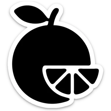 yuzu fruit, minimal flat icon, clean and modern sticker