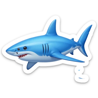 shark with brilliant blue color, no shoes sticker