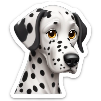 Chien race dalmatien, belle femelle en style Pixar sticker