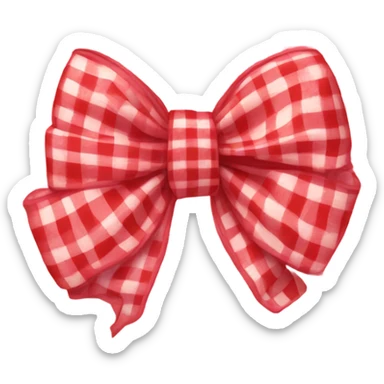 Girly red gingham bow sticker