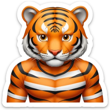 tiger wearing a fashion tee sticker