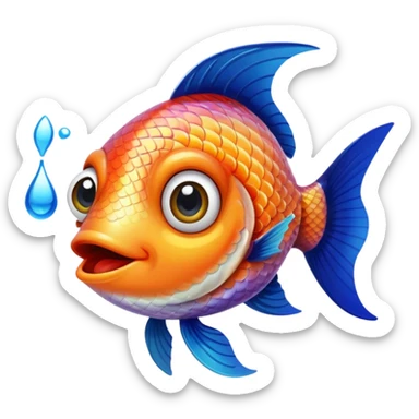 Fish blowing a kiss sticker