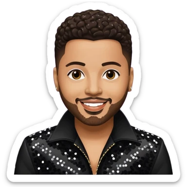 Al B Sure, R&B Singer with dark brown hair, black sequin outfit  sticker