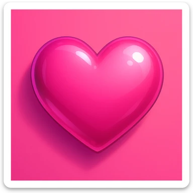 shiny pink heart, digital illustration, gpt-image style sticker