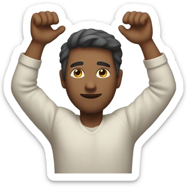 Man with his head in one elbow with the other arm outstretched  sticker