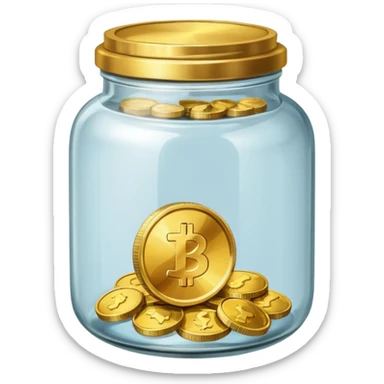 jar with a one coins sticker