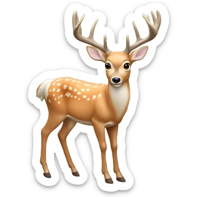 3d white tailed deer sticker