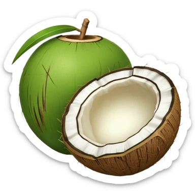 Green coconut emoji sticker