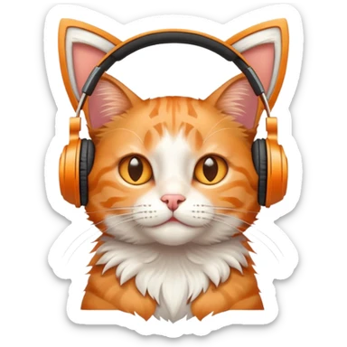 кошка в наушниках sticker