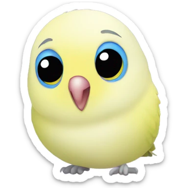 budgie with heart shaped eyes sticker