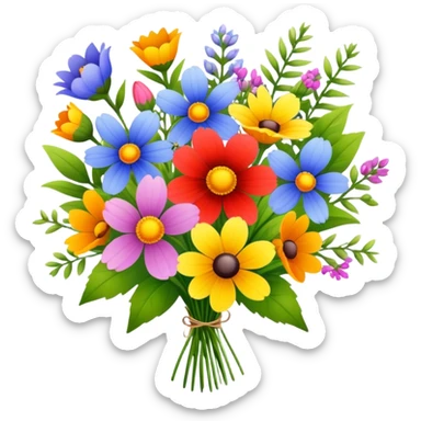 A bouquet of wildflowers for Women's Day. sticker