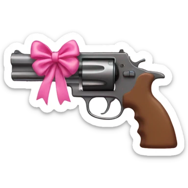 Gun with pink bow sticker