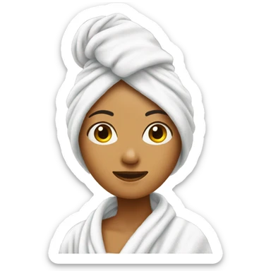 Women with towel in a head after shower sticker