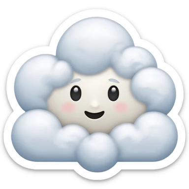 Cloud hugging itself sticker