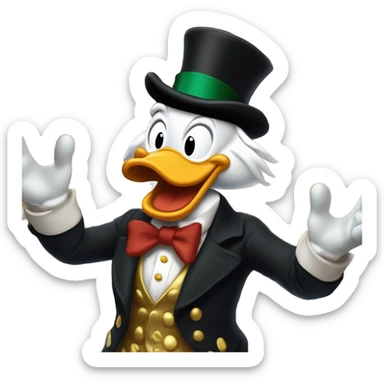Scrooge McDuck counting money sticker