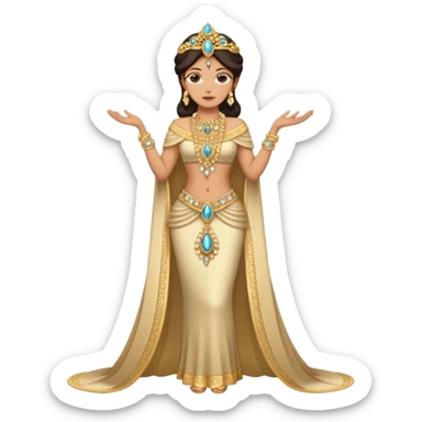 vestimenta himilce en cuerpo entero con joyas  sticker