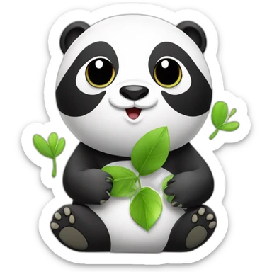 Panda avec une grenouille sur le dos sticker