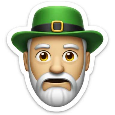 irish angry man 30 years old with beard and hat sticker