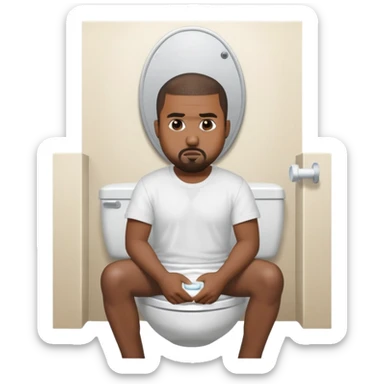 Kanye on toilet sticker