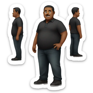 Slightly overweight man wearing Thrudark clothes from head to toe sticker