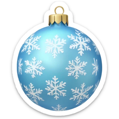 pale blue christmas ornament with snowflakes sticker