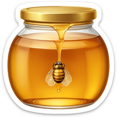 honey ovel shaped in a container sticker