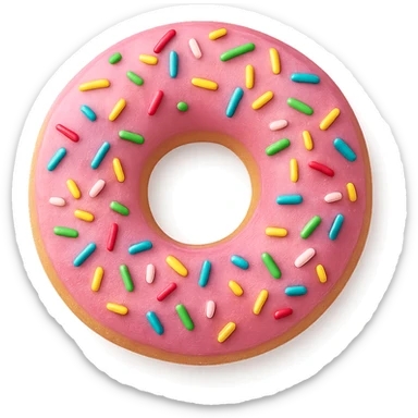 pink donut with sprinkles sticker