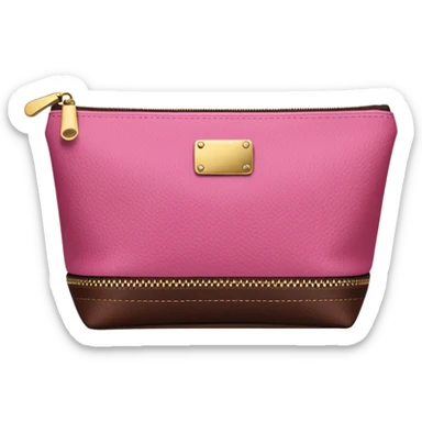 pink and brown modern makeup bag sticker