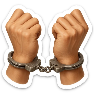 realistic hands with handcuffs emoji sticker