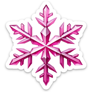 Pink crystal gemstone snowflake  sticker