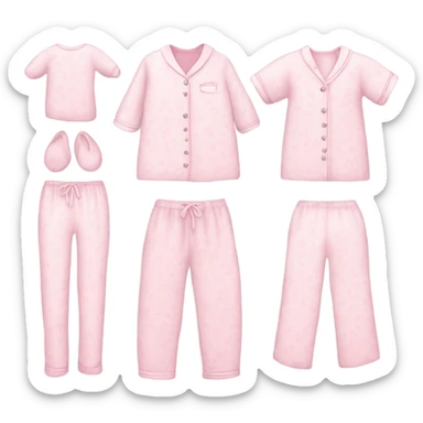 pajamas cute with colour of soft sweet pink and white sticker