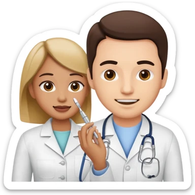 Dentist with patient sticker