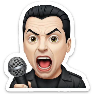 till lindemann, metal musician, screaming with mirophone sticker