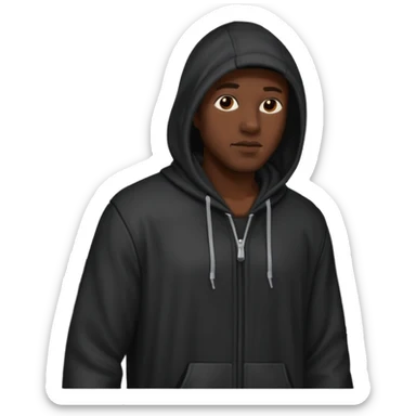 Hooded Street Walker black man  sticker