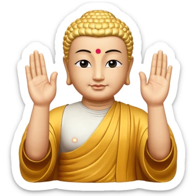 Buddha makes a namaste with his hands sticker