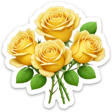 Yellow rose Bouquet  sticker
