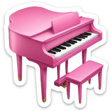 Pink piano  sticker