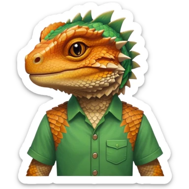 bearded dragon with shirt sticker