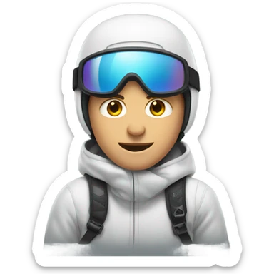 White man snowboarding  sticker