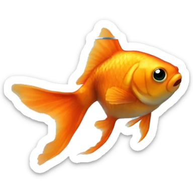 a goldfish in a fishbowl sticker