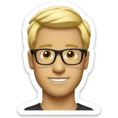blonde bristle men glasses sticker