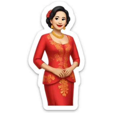 Megawati-soekarnoputri-wearing-red-kebaya sticker