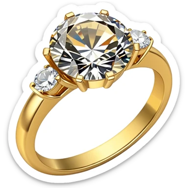 gold ring with a big diamond sticker