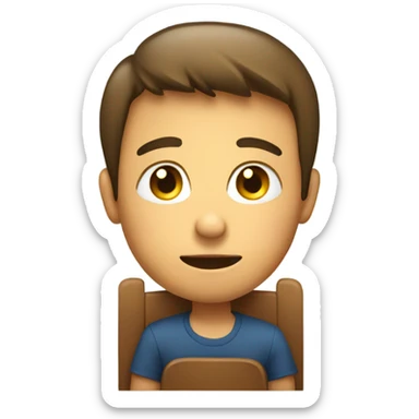 boy in chair looking at viewer sticker