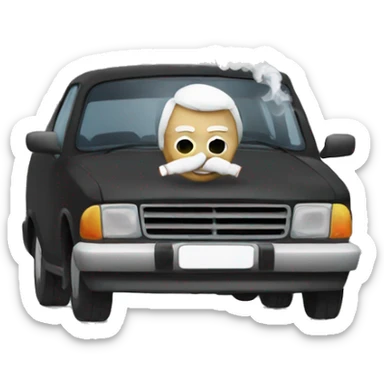 Smoking in a car sticker